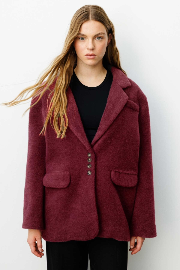 Alaska Kruvaze Bordo Blazer · 2