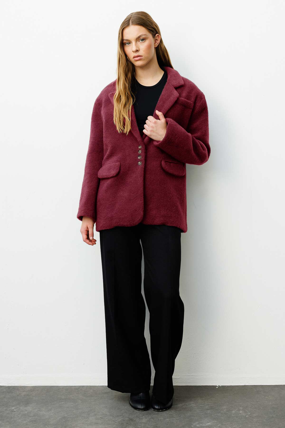 Alaska Kruvaze Bordo Blazer
