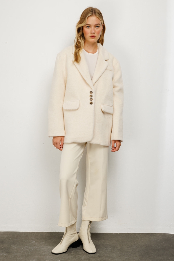 Hooopstore - Alaska Kruvaze Ekru Blazer