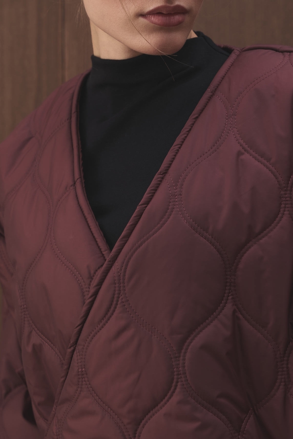 Anvelop Bağlamalı Kapitone Bordo Mont · 7