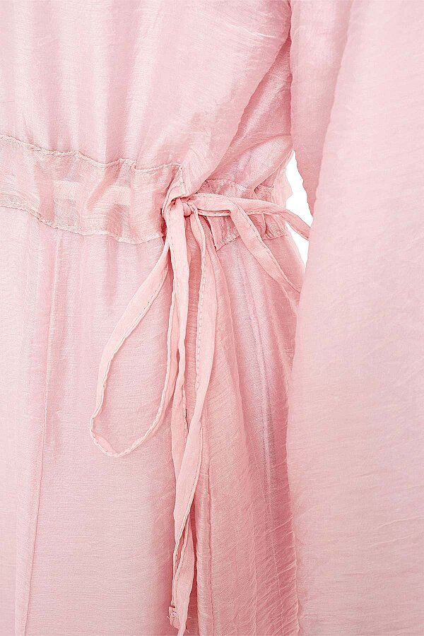 Bağlama Detaylı Soft Pembe Elbise · 4