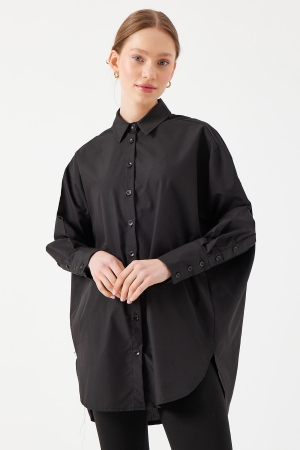 Basic Oversize Gömlek - Siyah