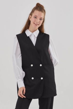 Blazer Yelek - Siyah