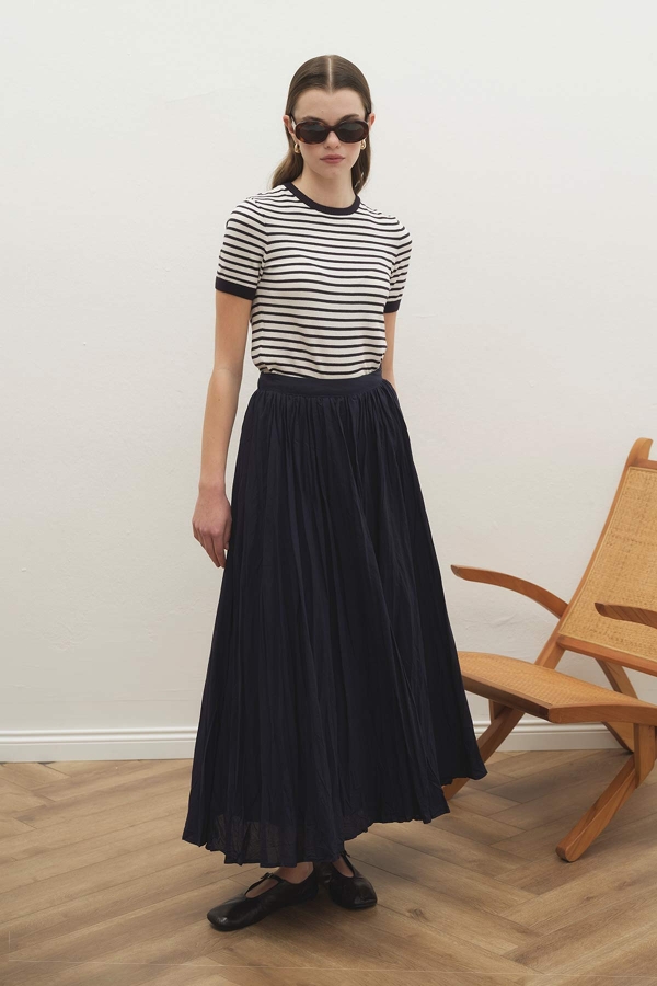 Hooopstore - Boho Crash Lacivert Etek