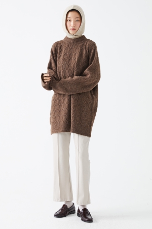 Bootcut Deri Pantolon - Kemik