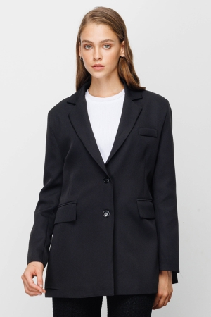 Boyfriend Blazer Ceket - Siyah