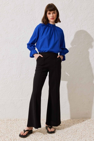 Dikiş Detaylı Pantolon - Siyah