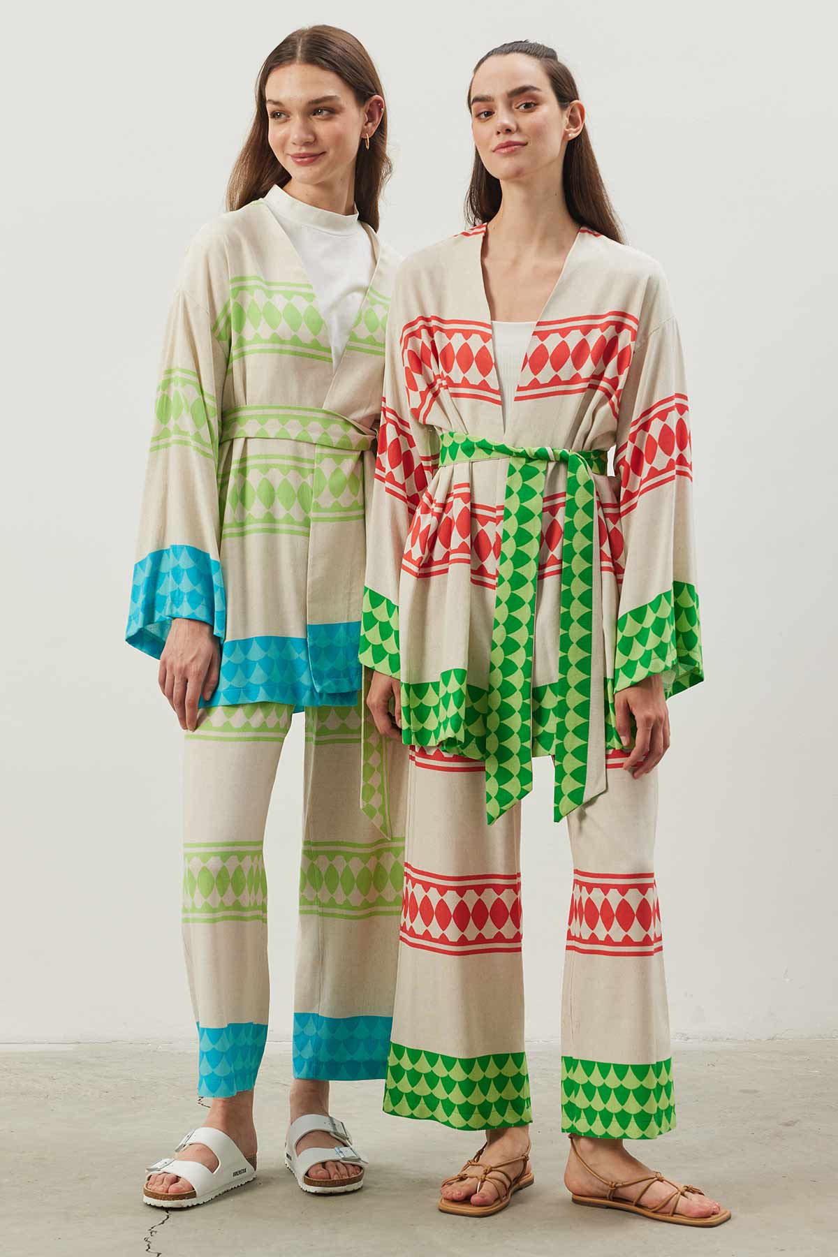 Etnik Kimono Takım - Yeşil