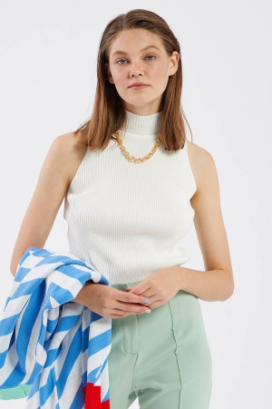 Fitilli Crop Top - Kemik