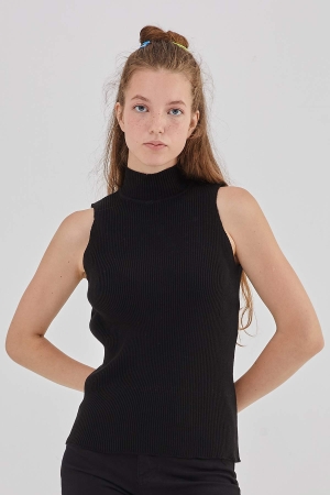 Fitilli Crop Top - Siyah