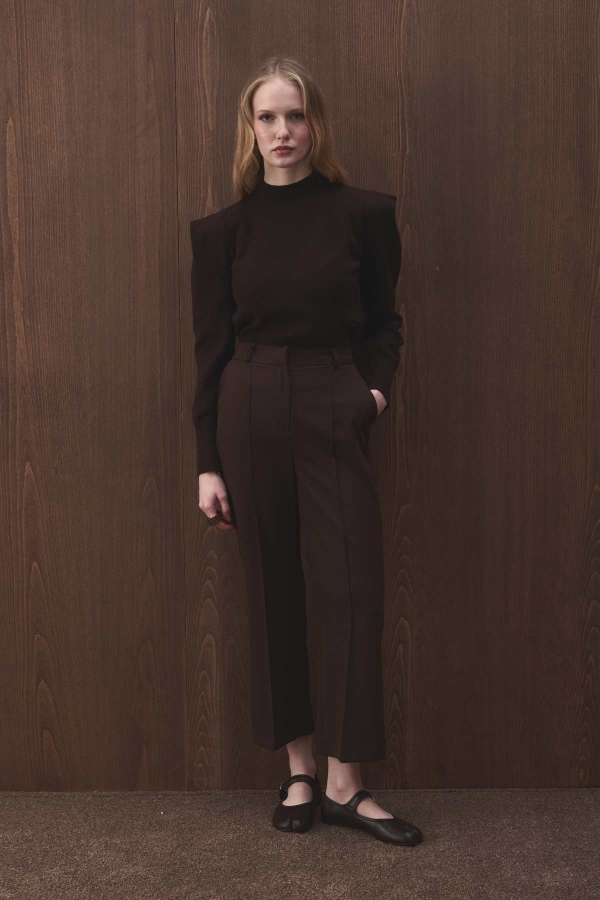 Hooopstore - Flare Kahve Pantolon