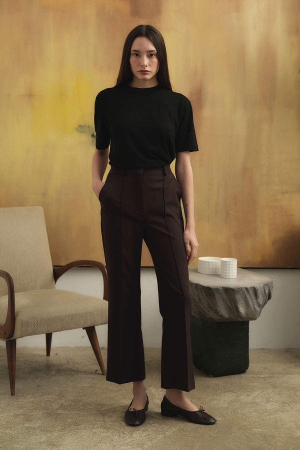 Hooopstore - Flare Kahve Pantolon