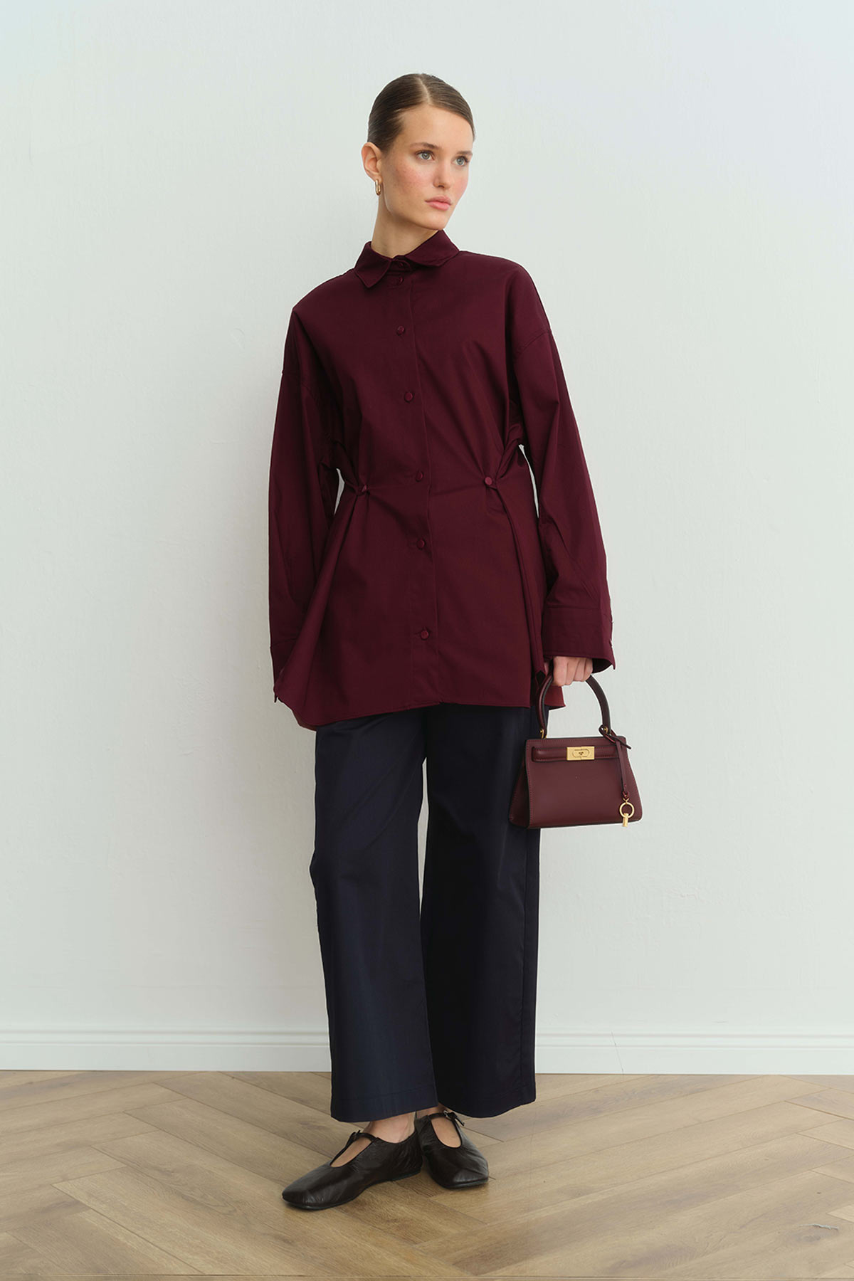 Gabardin Loose Lacivert Pantolon
