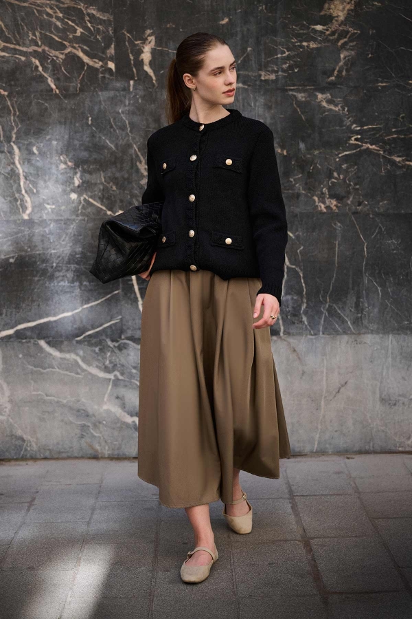 Hooopstore - Pileli Vizon Etek