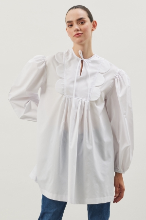 Kaa Poplin Tunik - Beyaz