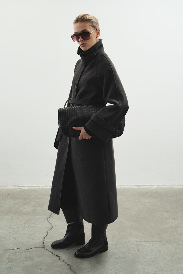 Hooopstore - Kaşe Antrasit Kaban