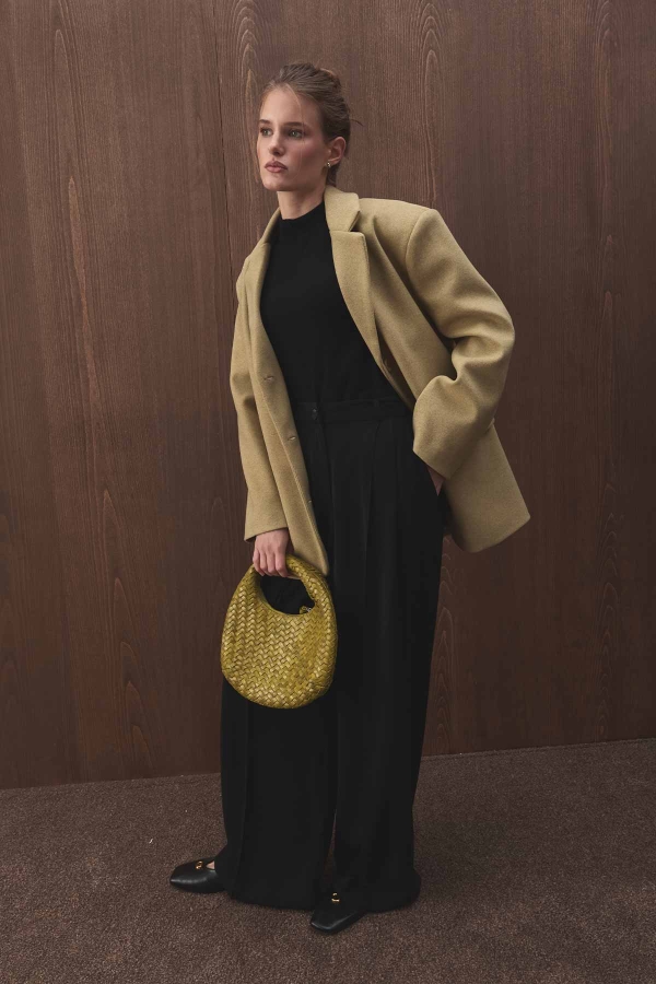 Hooopstore - Kaşe Blazer Olive Ceket