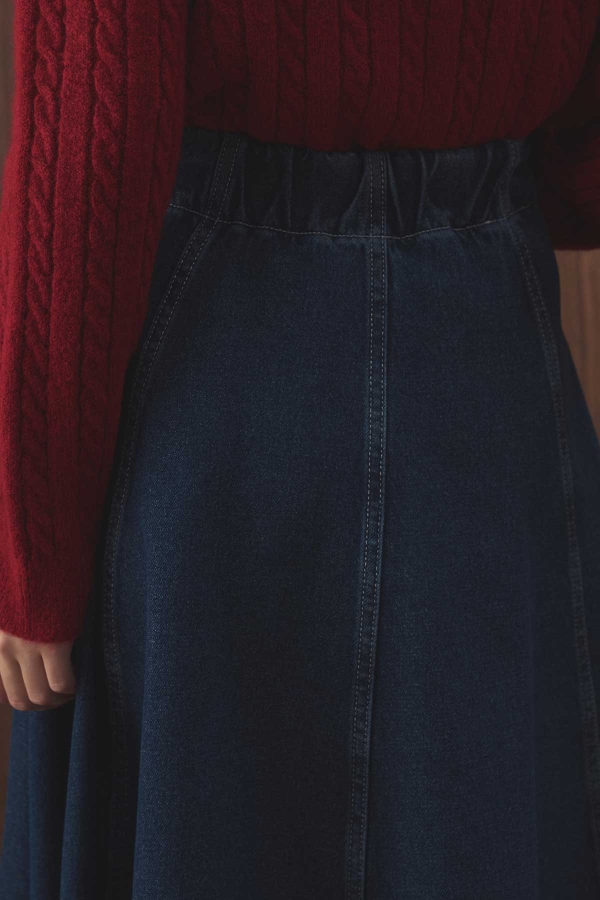 Kesik Parçalı Denim Kot Mavi Etek · 6