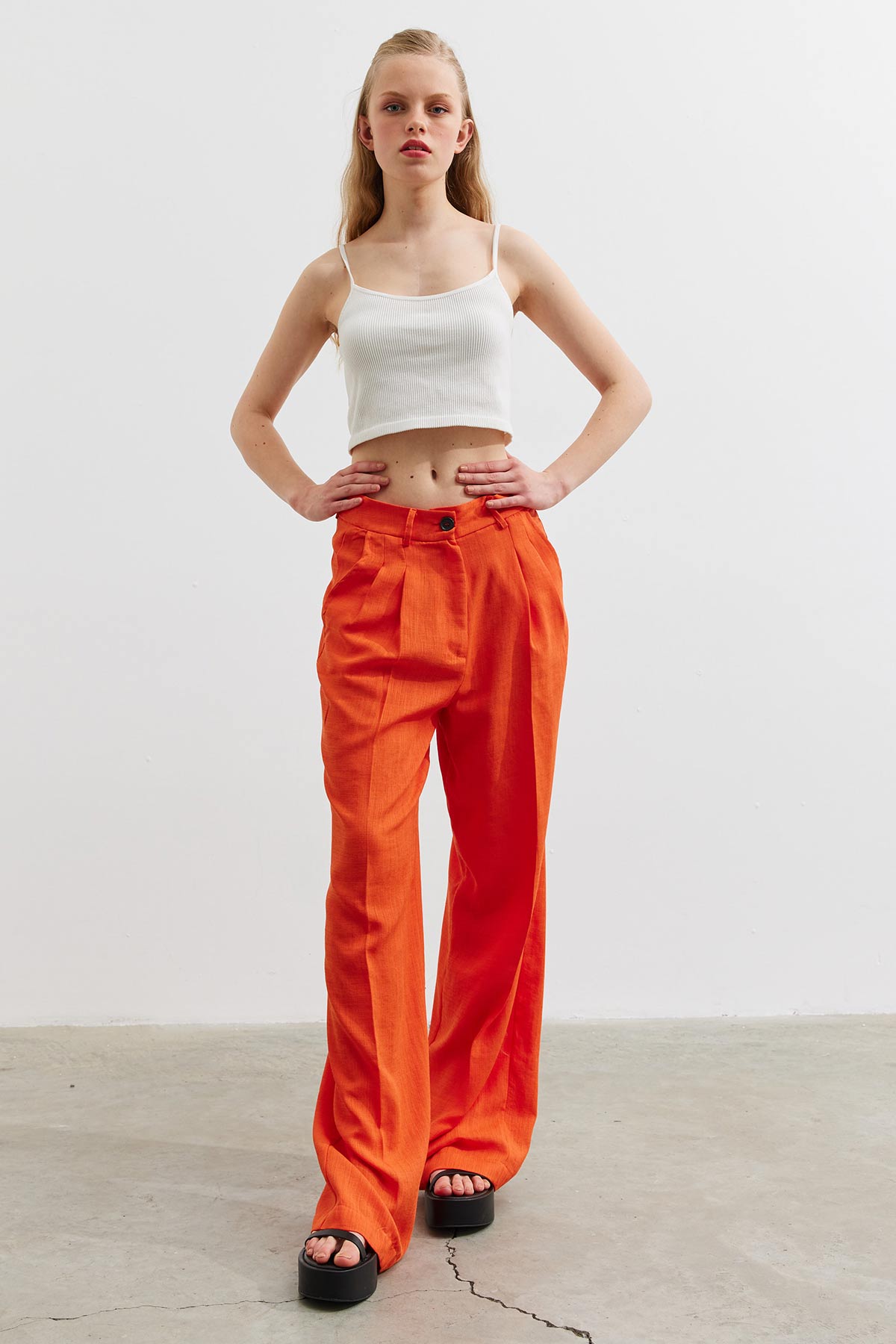 Keten Oranj Pantolon