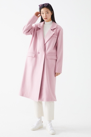 Kruvaze Blazer Kaban - Pembe