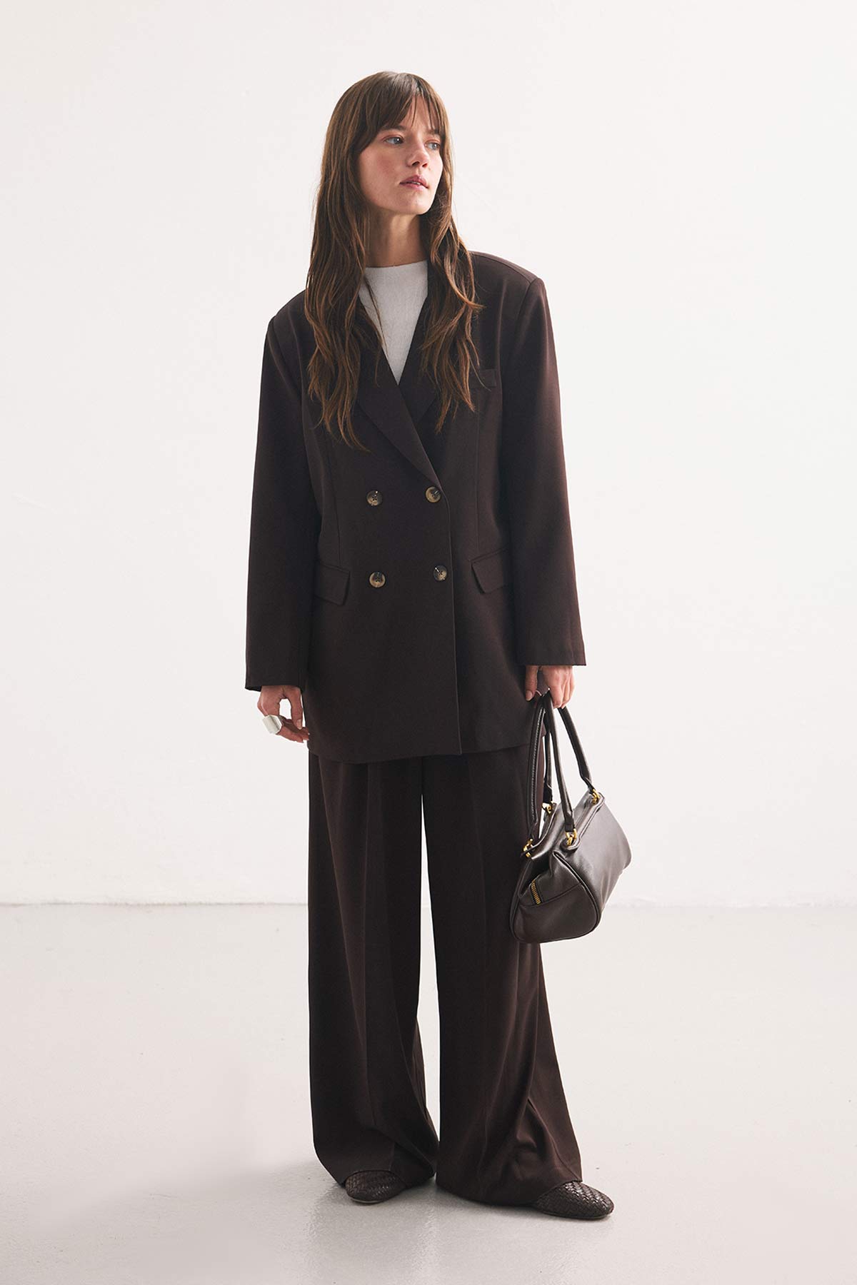 Kruvaze Blazer Kahve Ceket