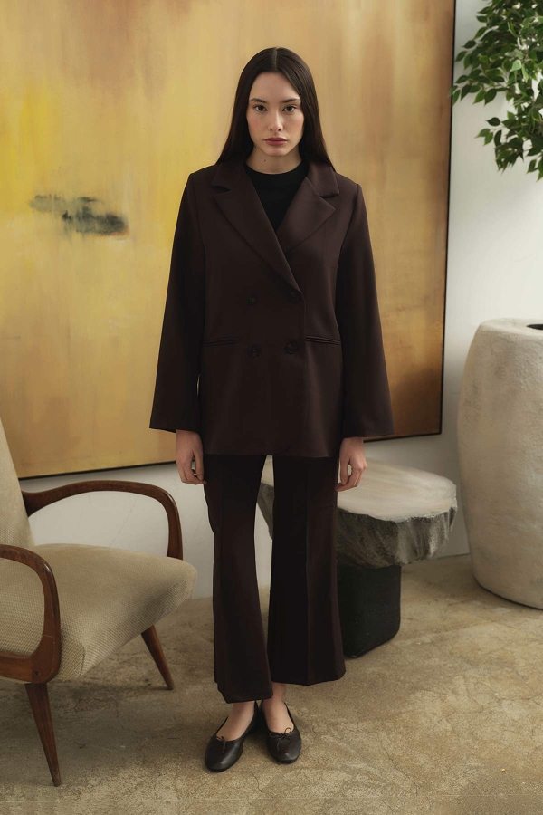 Hooopstore - Kruvaze Kahve Ceket