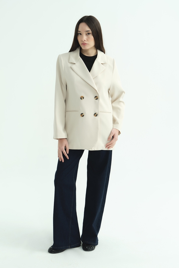 Hooopstore - Kruvaze Taş Ceket