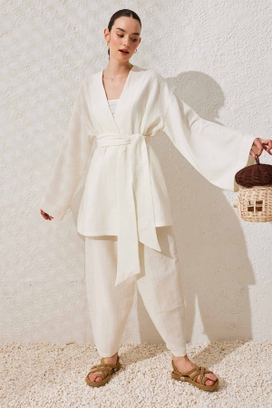 Müslin Kimono - Beyaz