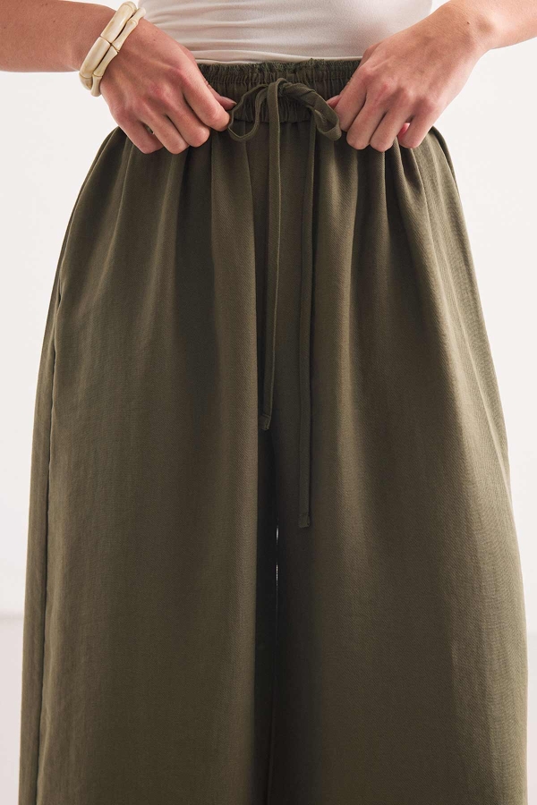 Önden Bağlama Detaylı Haki Kimono Pantolon Takım · 8