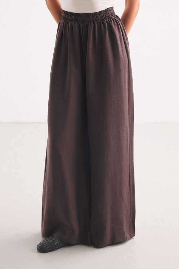 Önden Bağlama Detaylı Kahve Kimono Pantolon Takım · 7