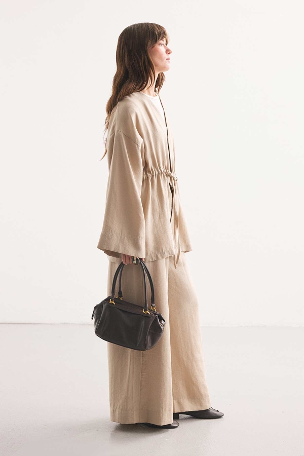 Önden Bağlama Detaylı Taş Kimono Pantolon Takım · 4