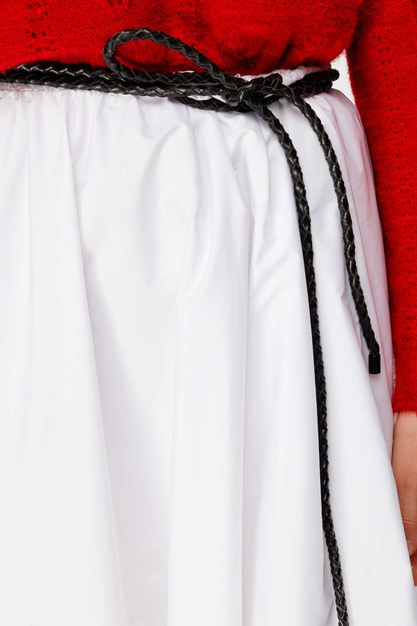 Hooopstore - Örgü Motifli Kordon Siyah Deri Kemer