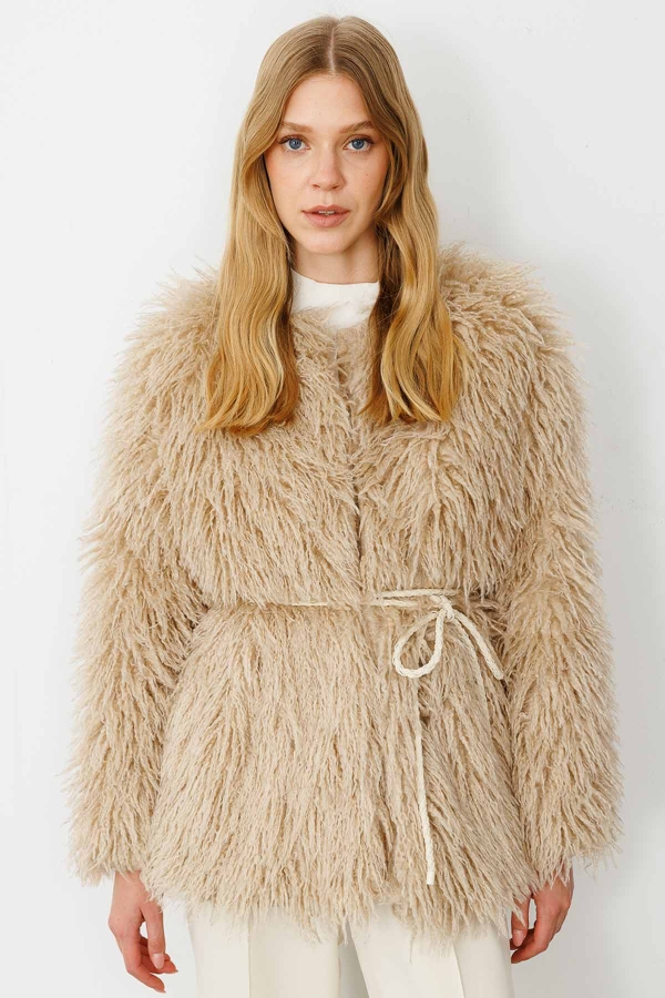 Hooopstore - Örgü Motifli Kordon Taş Deri Kemer