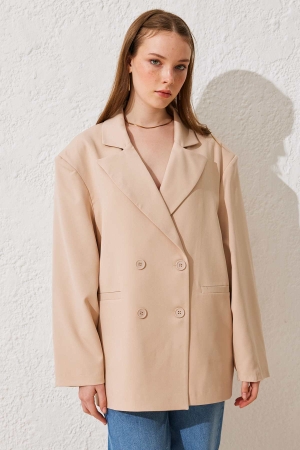 Oversize Ceket - Bej