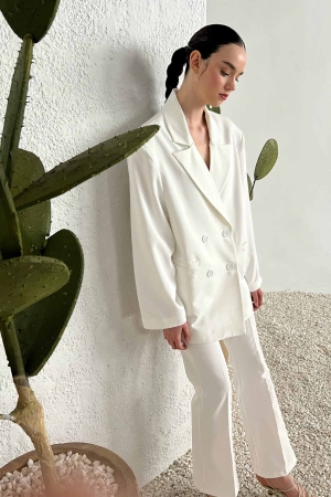 Oversize Ceket - Beyaz