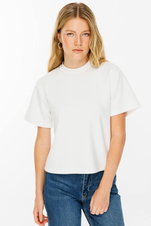 Pamuklu Basic Kırık Beyaz Tshirt
