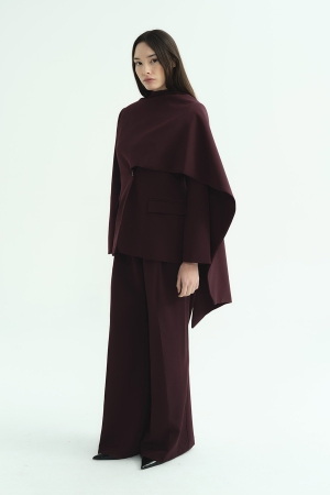 Pelerin Detaylı Burganya Blazer Ceket (1)