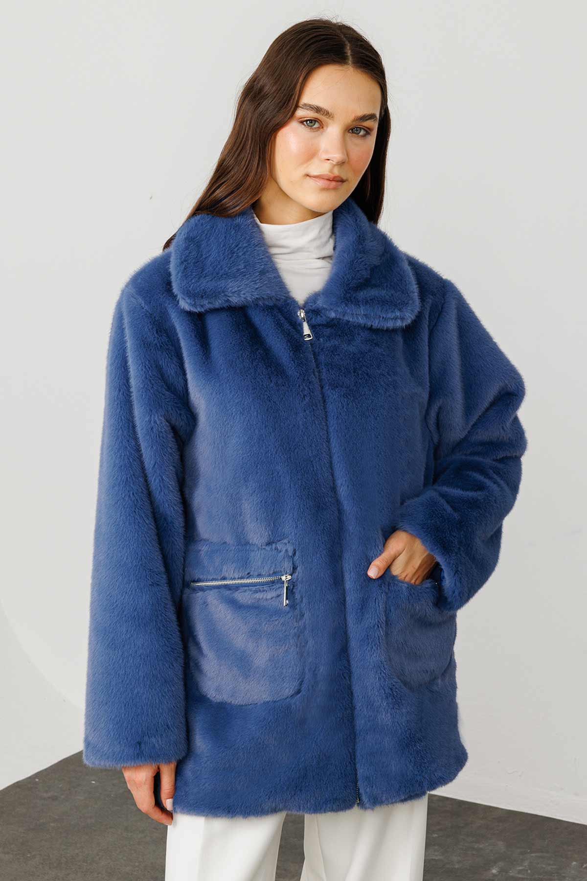 Peluş Mavi Kaban