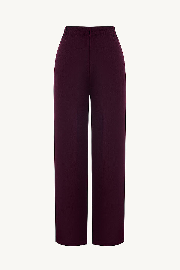 Pile Detaylı Bordo Bluz Pantolon Takım · 5