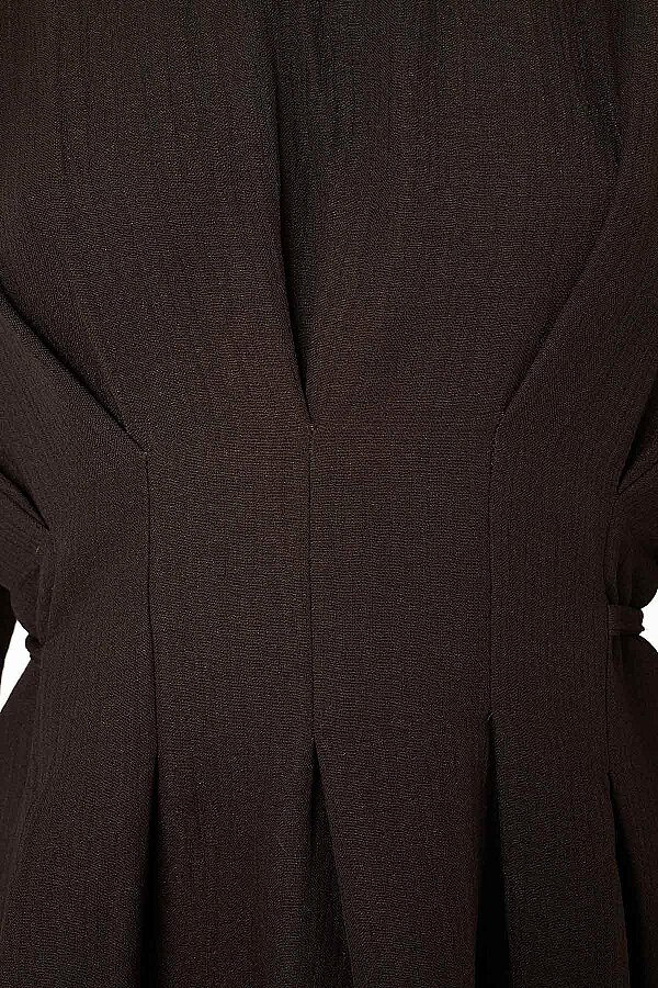 Pile Detaylı Kahve Bluz Pantolon Takım · 4