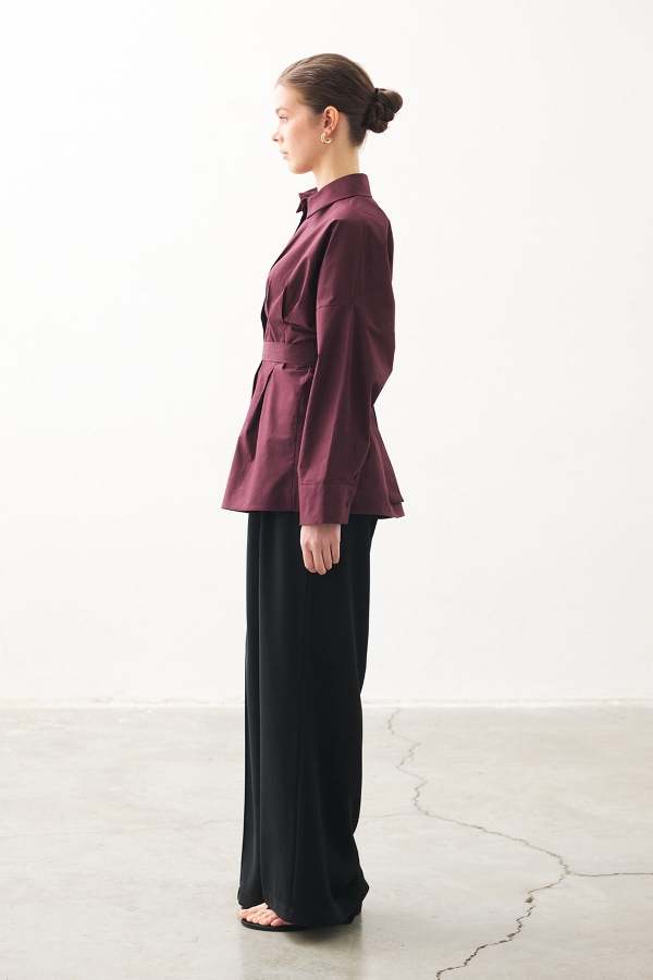 Pilili Poplin Bordo Gömlek · 6