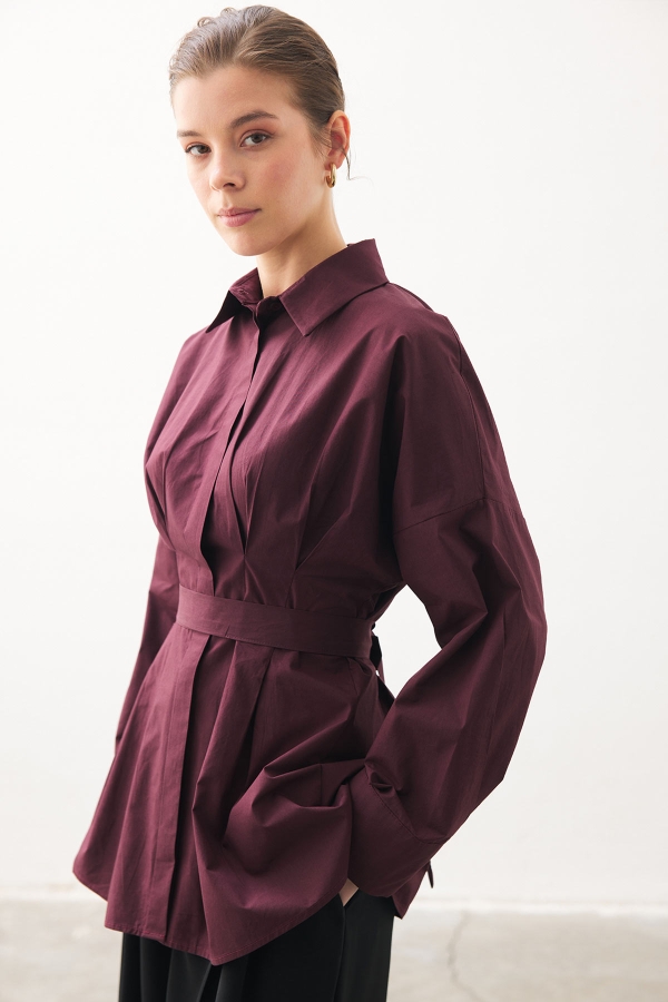 Pilili Poplin Bordo Gömlek · 4