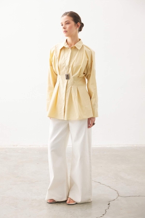 Pilili Poplin Butter Yellow Gömlek (1)