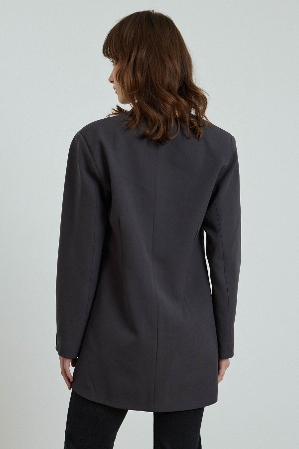 Pilise Aksesuarlı Blazer Antrasit Ceket · 9