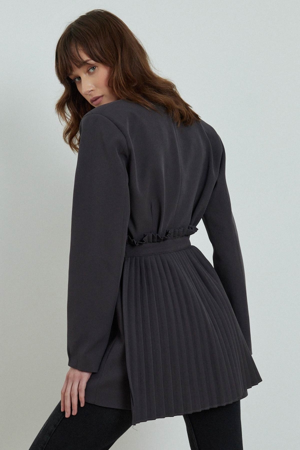 Pilise Aksesuarlı Blazer Antrasit Ceket · 8