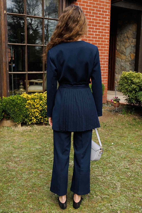Pilise Aksesuarlı Blazer Lacivert Ceket · 7