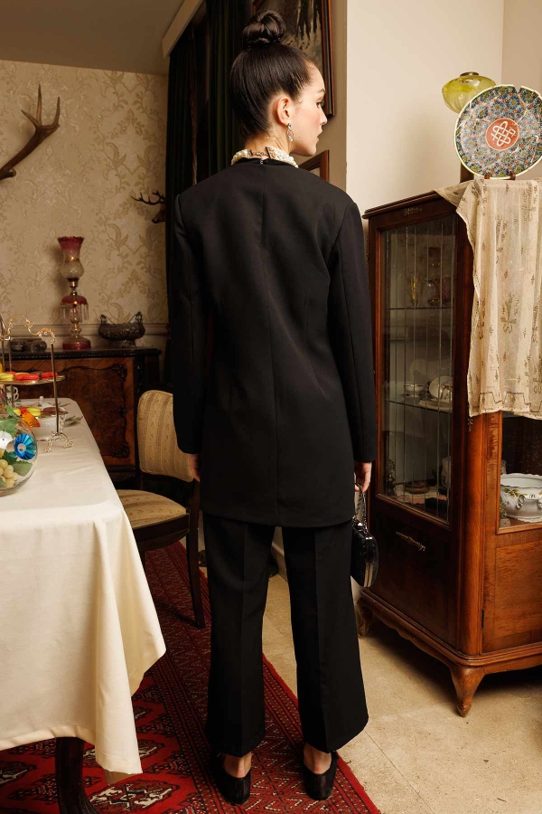 Pilise Aksesuarlı Blazer Siyah Ceket · 6