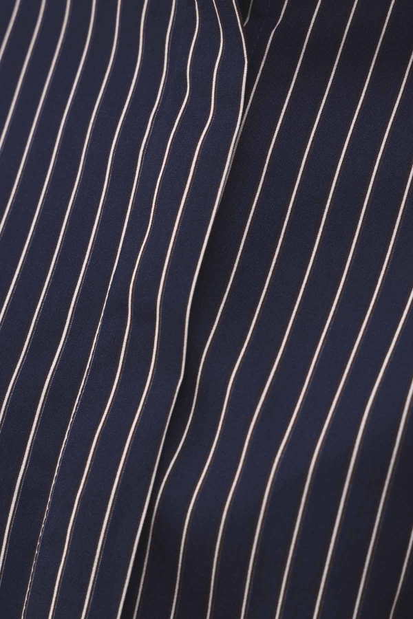 Premium Çıkarılabilir Bağlama Detaylı Çizgili Poplin Lacivert Gömlek · 9