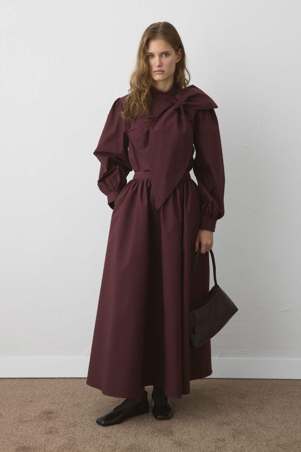 Premium Fiyonk Detaylı Poplin Bordo Gömlek · 3