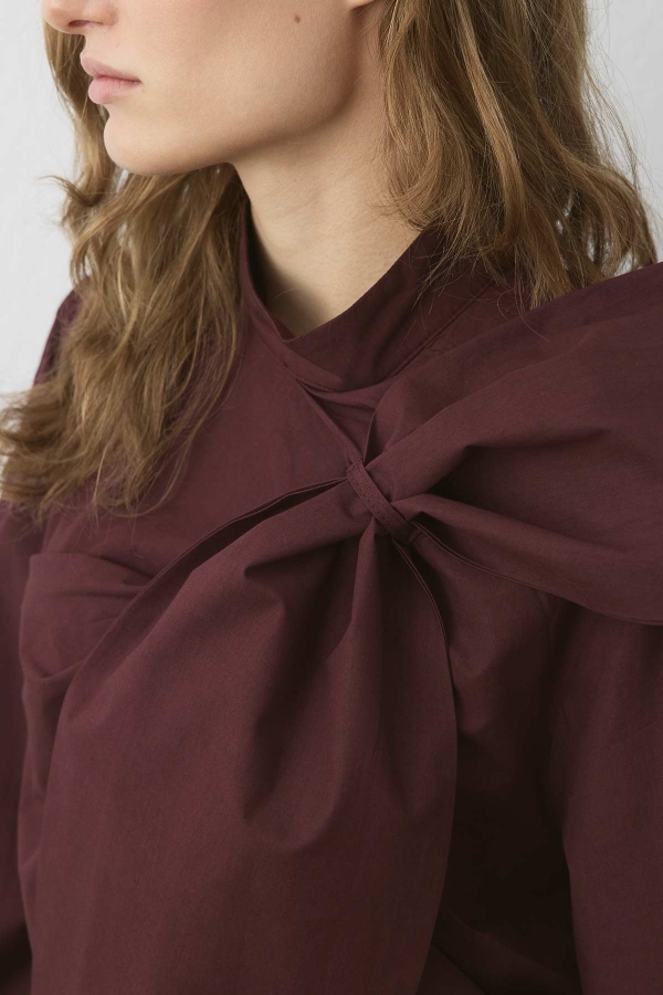 Premium Fiyonk Detaylı Poplin Bordo Gömlek · 4